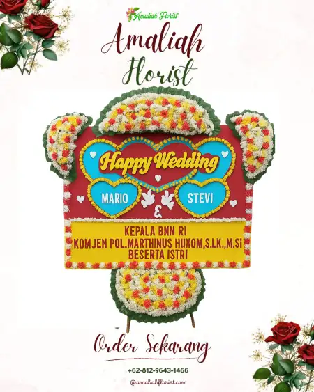 Papan Bunga Pernikahan Batang Kapas